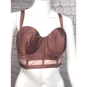 Victoria’s Secret 34DD Very Sexy Balconet Bra Bustier Mauve Underwire Lined